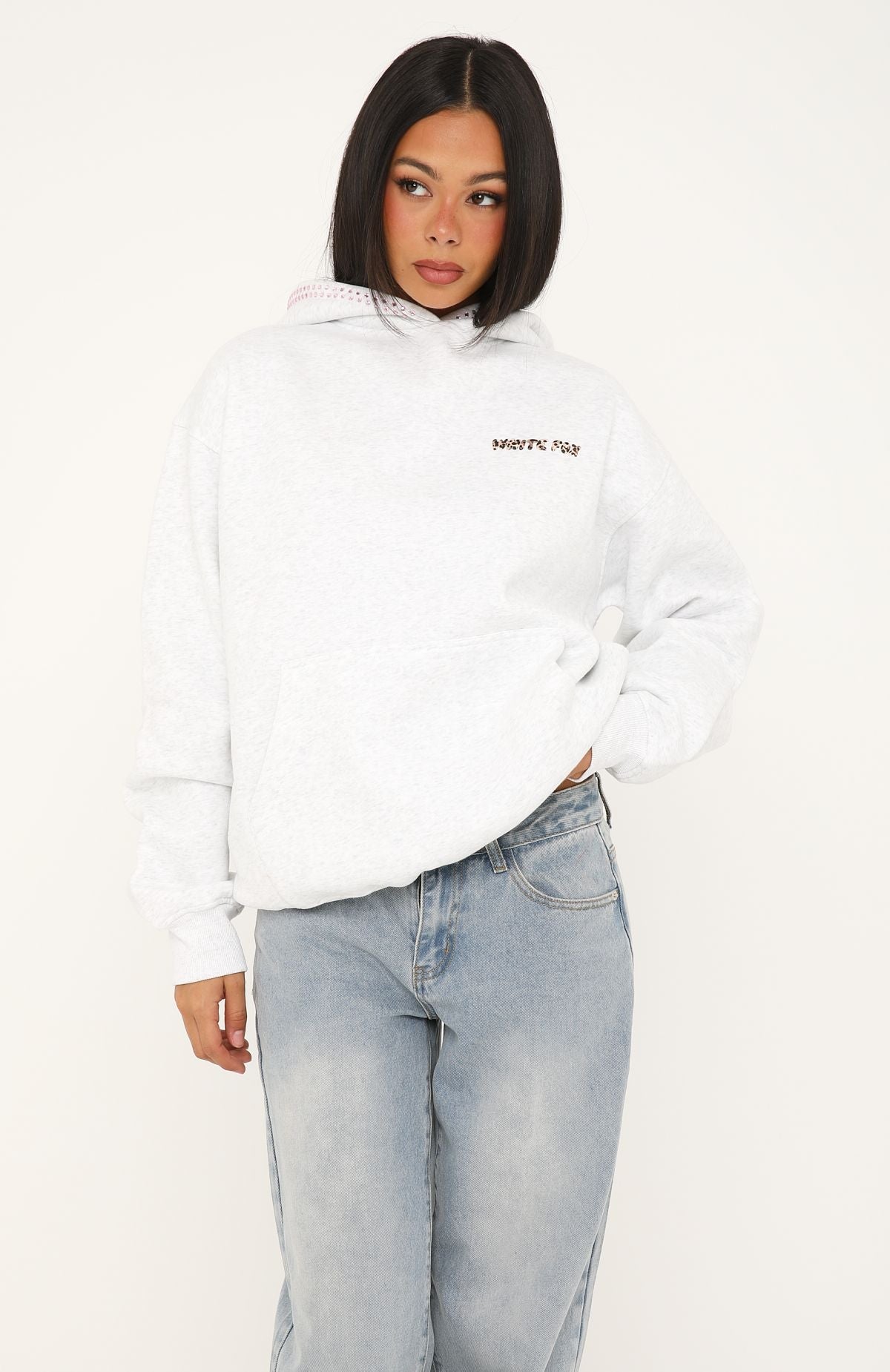 Vivid Light Oversized Hoodie Grey Marle