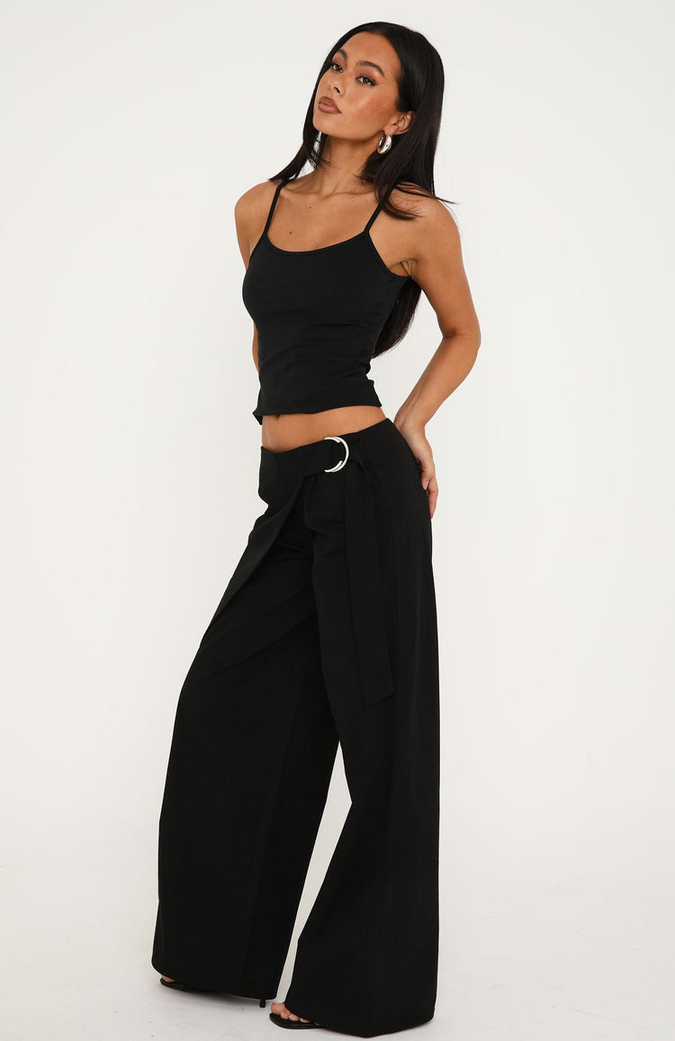 Suit Yourself Tailored Wide Leg Pants Black