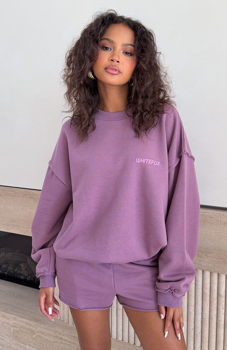 On My Own Terms Oversized Drop Shoulder Sweater Dusty Plum