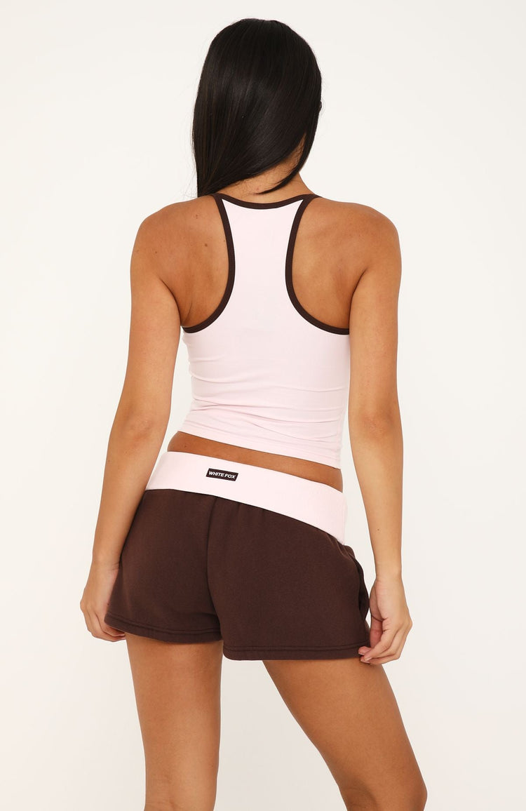 Higher Ground Fold Over Lounge Shorts Chocolate