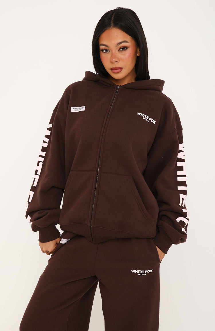Higher Ground Zip Front Hoodie Chocolate
