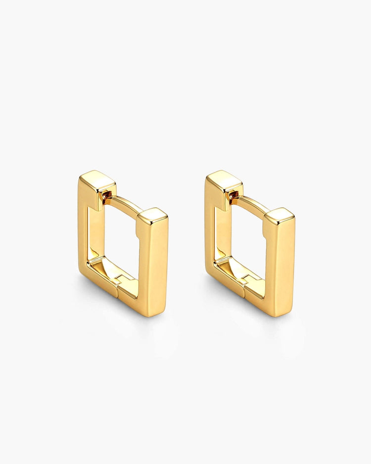 Square Huggie Earrings - Gold - JAXXON