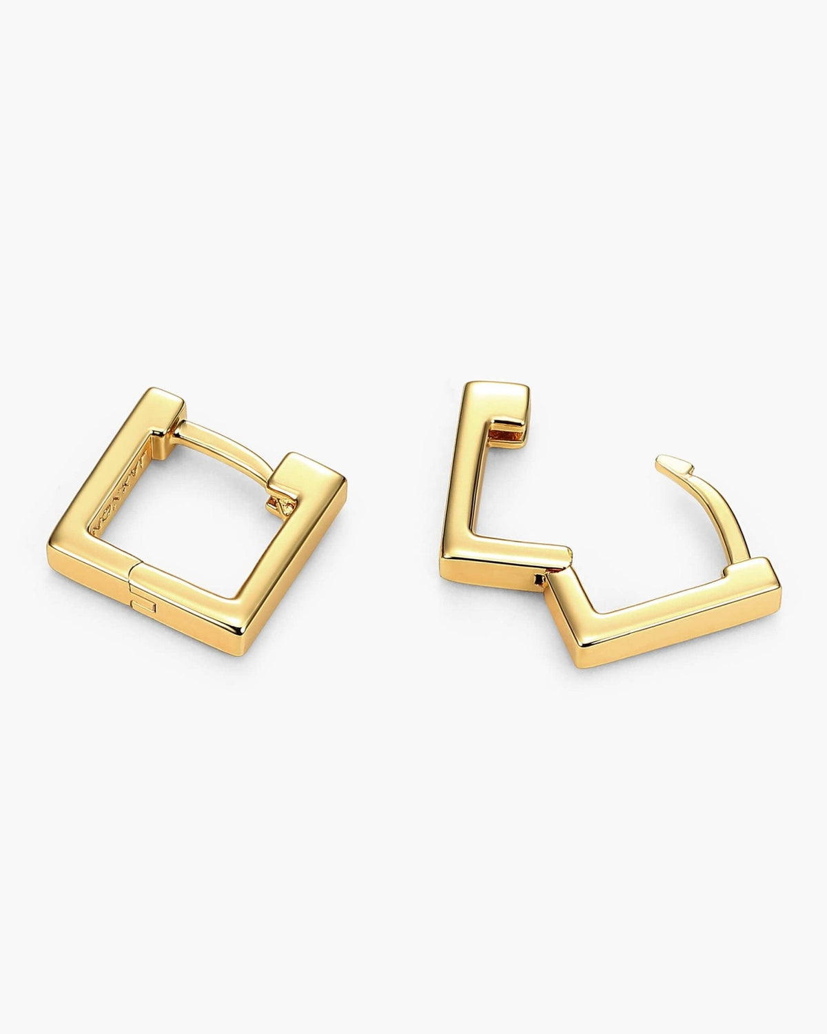 Square Huggie Earrings - Gold - JAXXON
