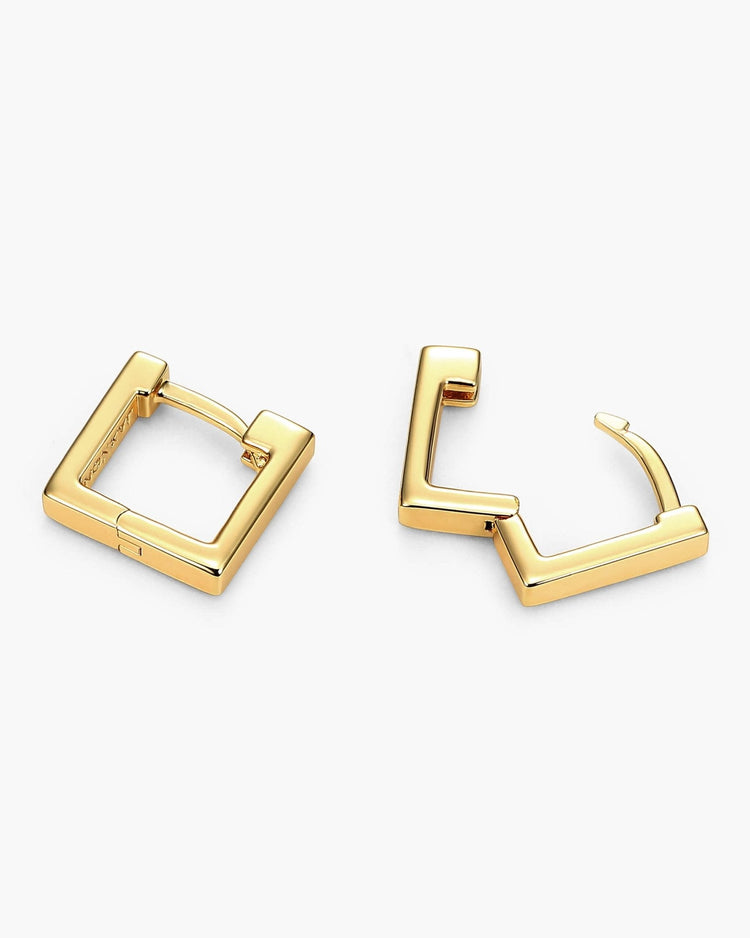 Square Huggie Earrings - Gold - JAXXON