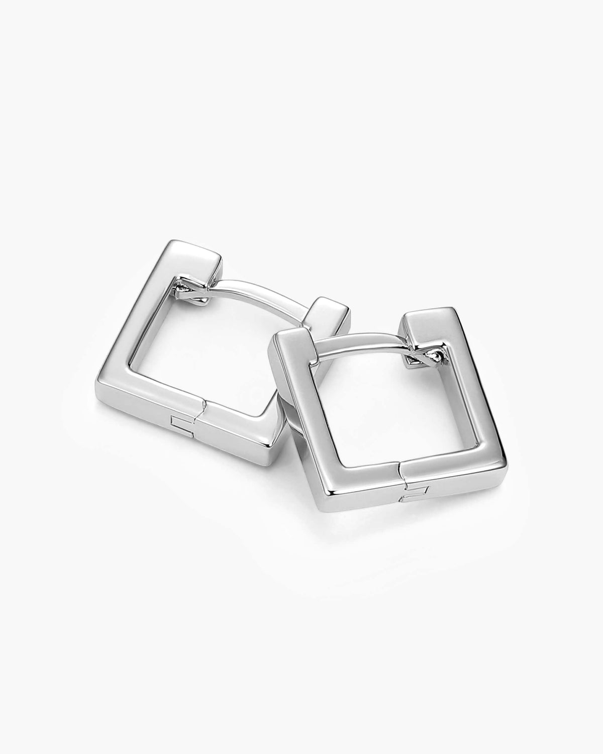 Women's Square Huggie Earrings - Silver - JAXXON