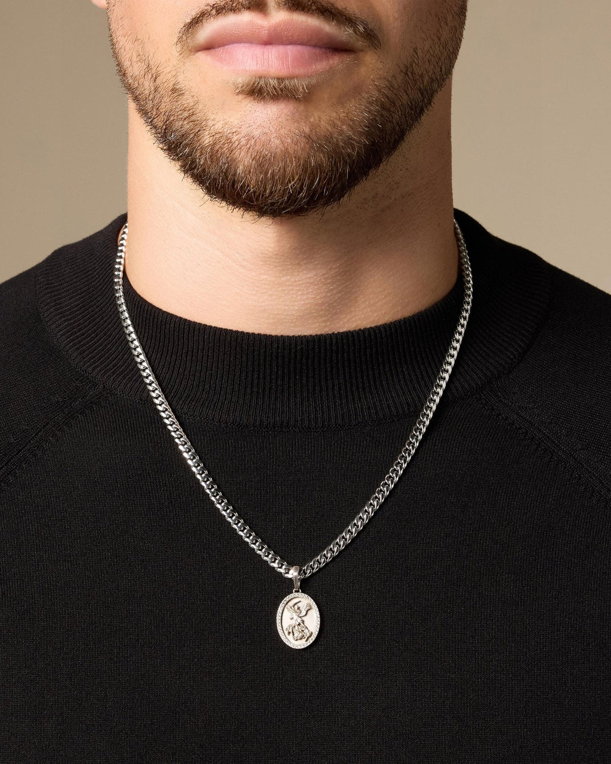 Studded St. Michael Pendant - JAXXON
