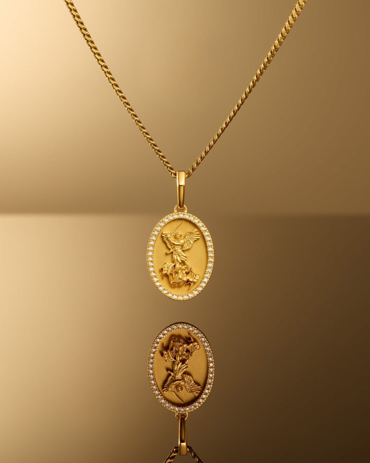 Studded St. Michael Pendant - JAXXON