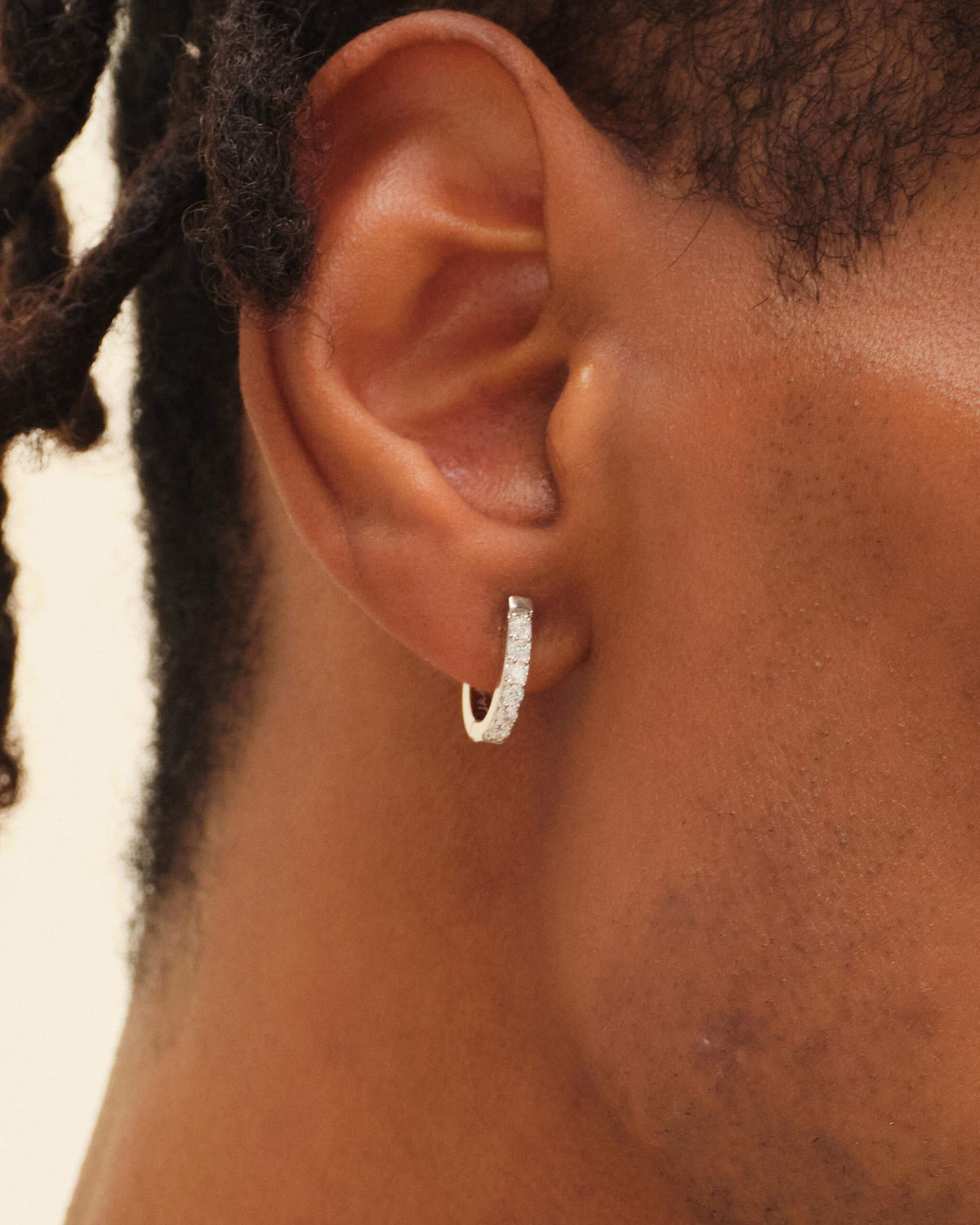 Studded Huggie Earrings - Silver - JAXXON