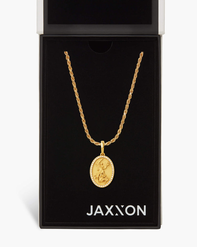 Studded St. Michael Pendant - JAXXON