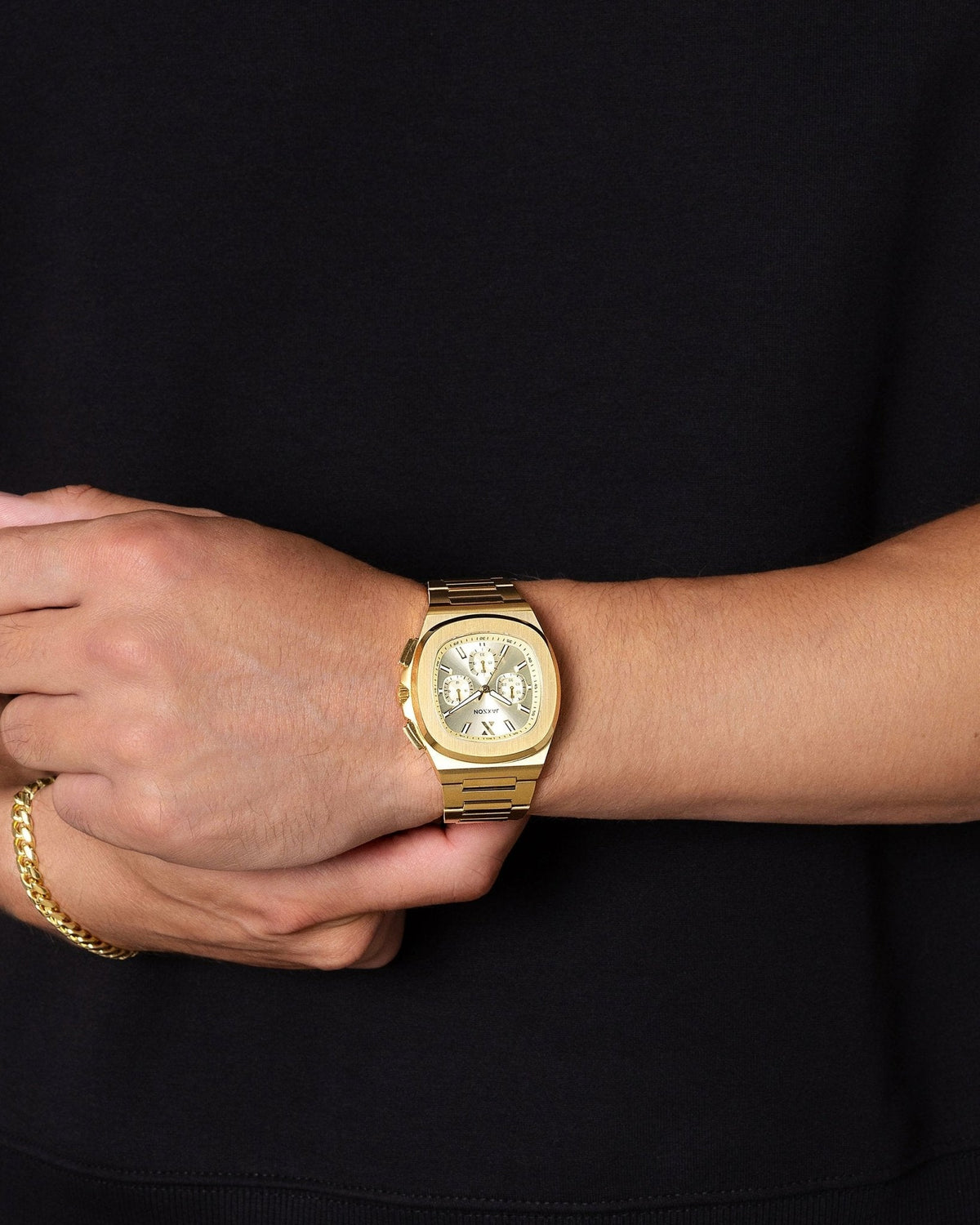 JX1 Chronograph Watch + Cuban Set 8mm - JAXXON