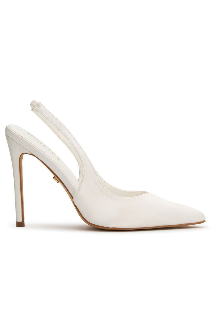 Fisher Heels White Satin