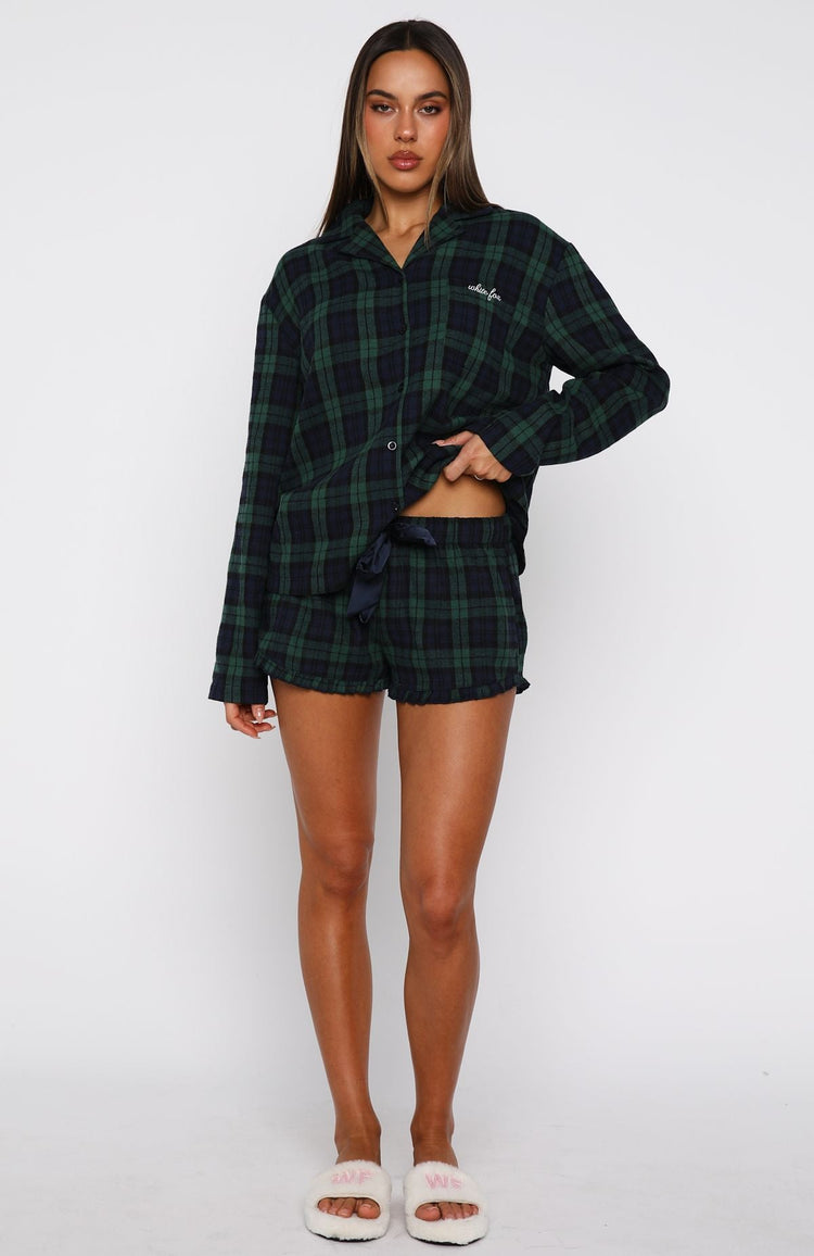 That Time Of Year Pyjama Shorts Green/Navy