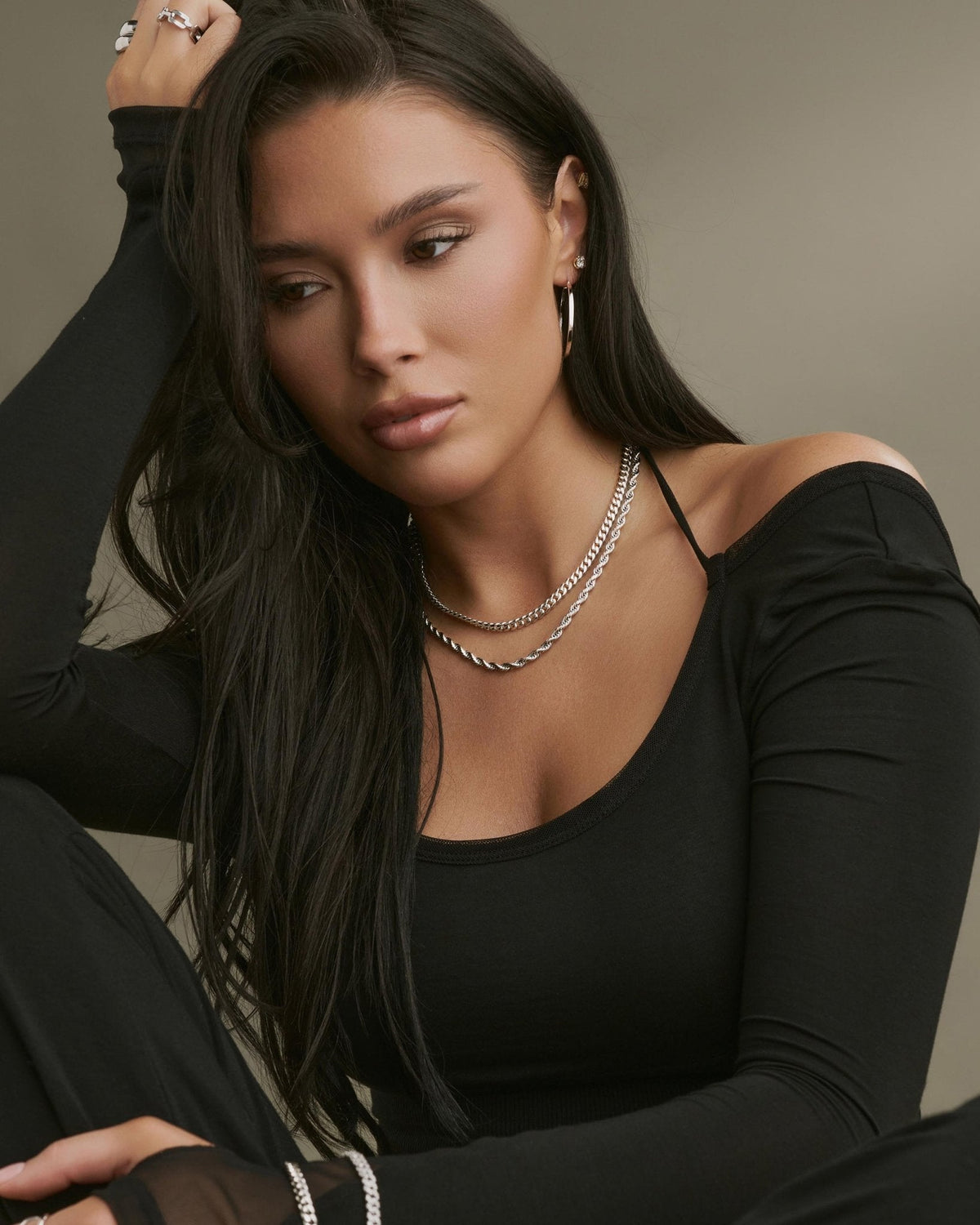 Women's Cuban + Rope Chain Stack - JAXXON