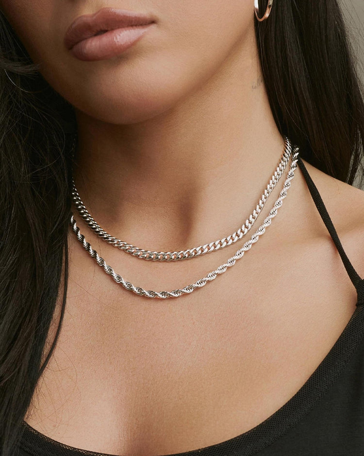 Women's Cuban + Rope Chain Stack - JAXXON