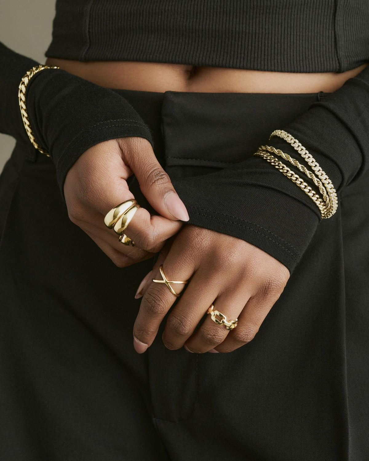Women's Crossover Ring Gold - JAXXON