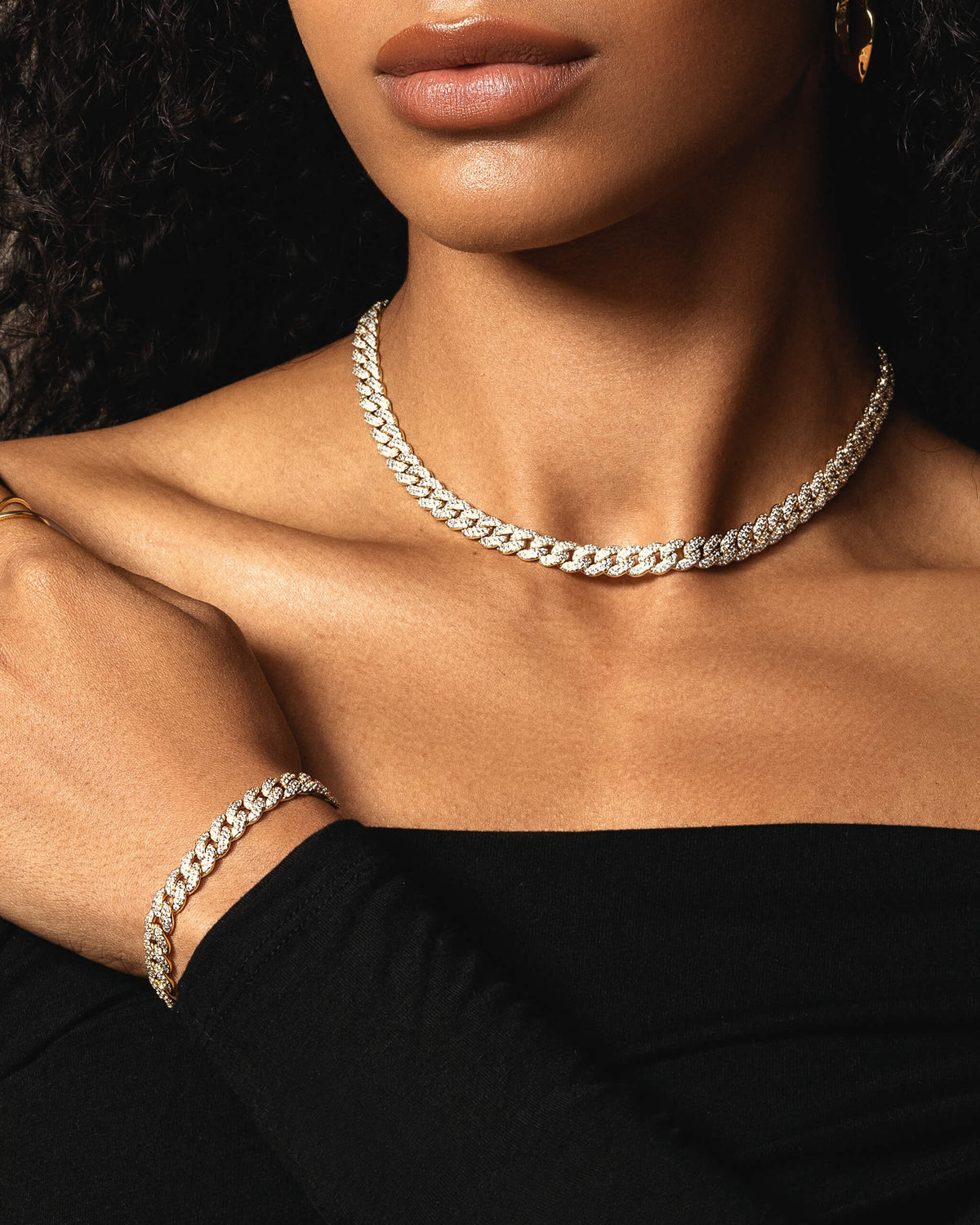 Women's Iced Out Cuban Set 8mm - JAXXON