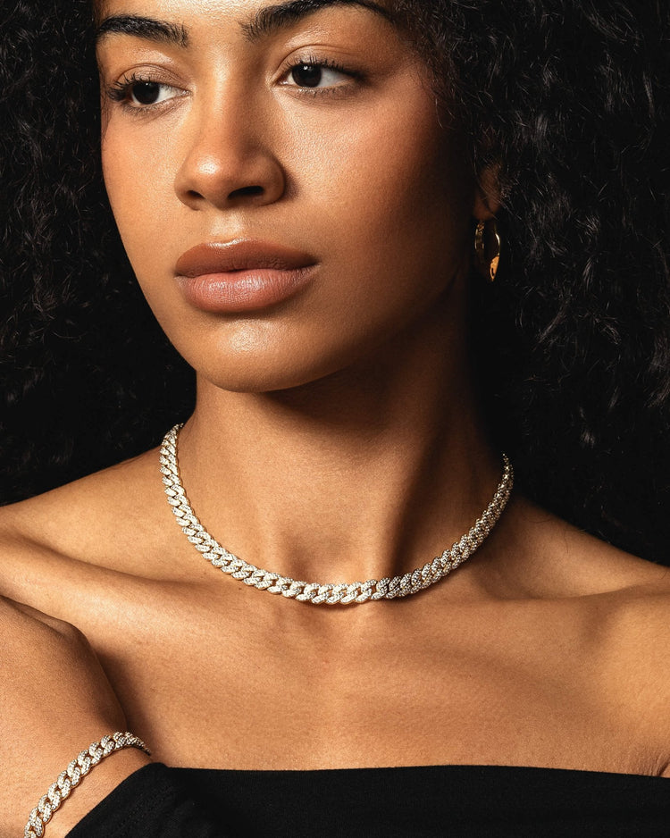 Women's Iced Out Cuban Set 8mm - JAXXON