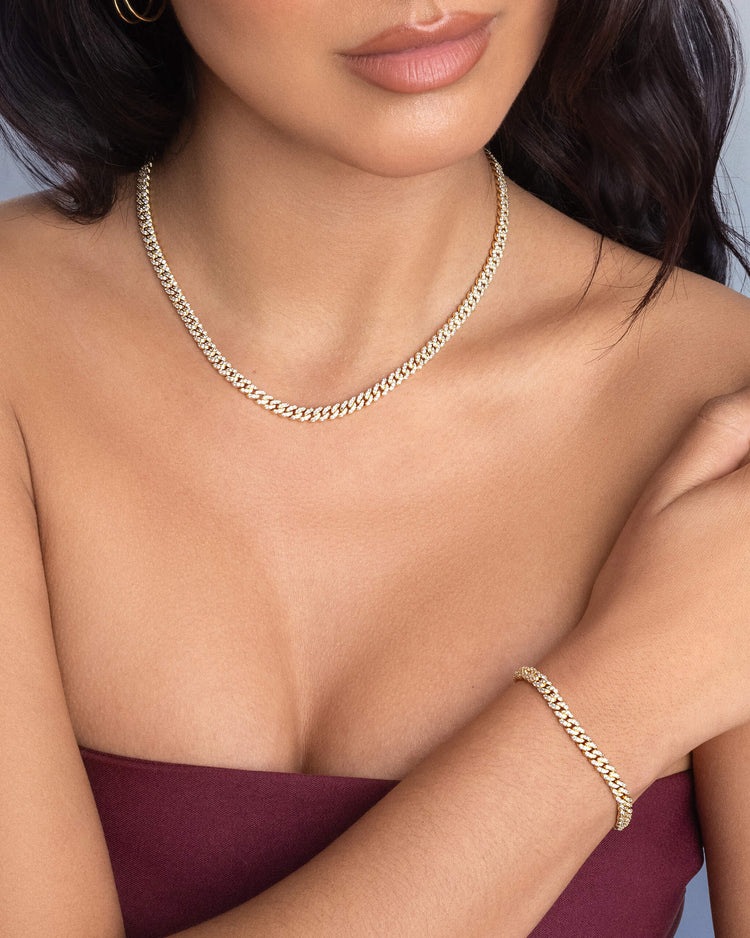 Women's Iced Out Cuban Link Chain 5mm - JAXXON