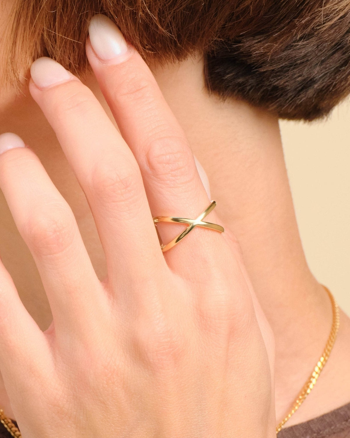 Women's Crossover Ring Gold - JAXXON