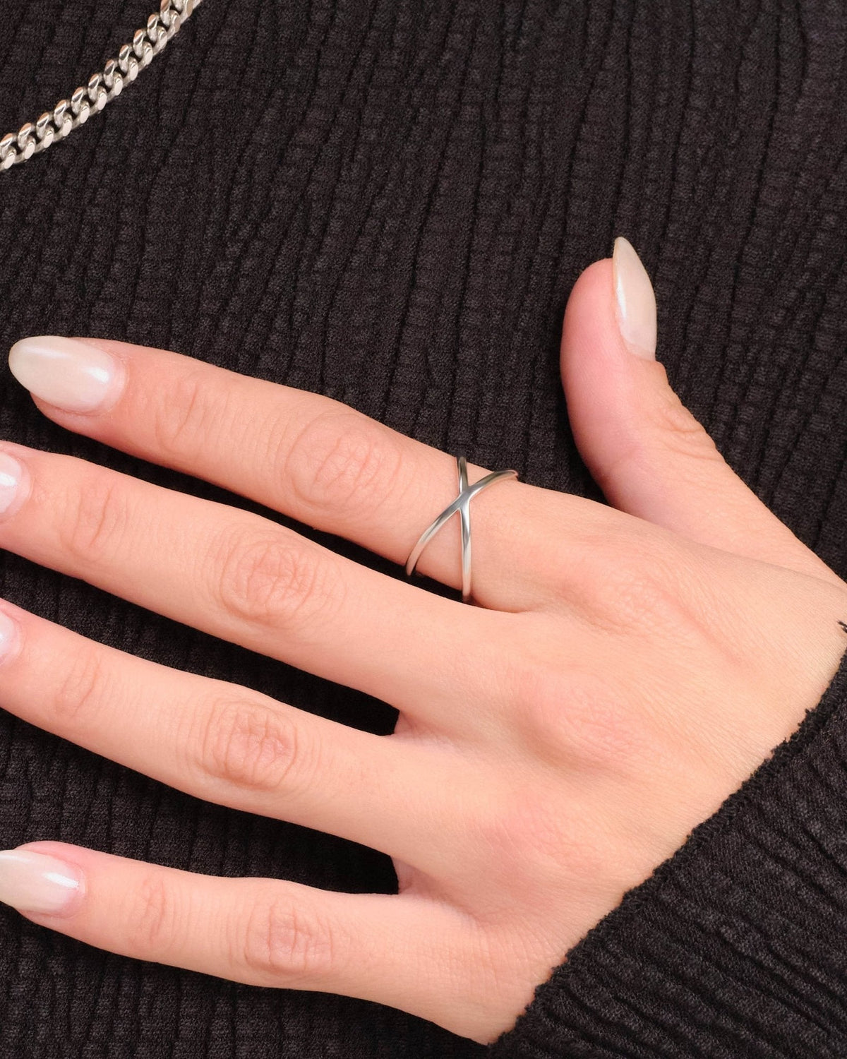 Women's Crossover Ring Silver - JAXXON