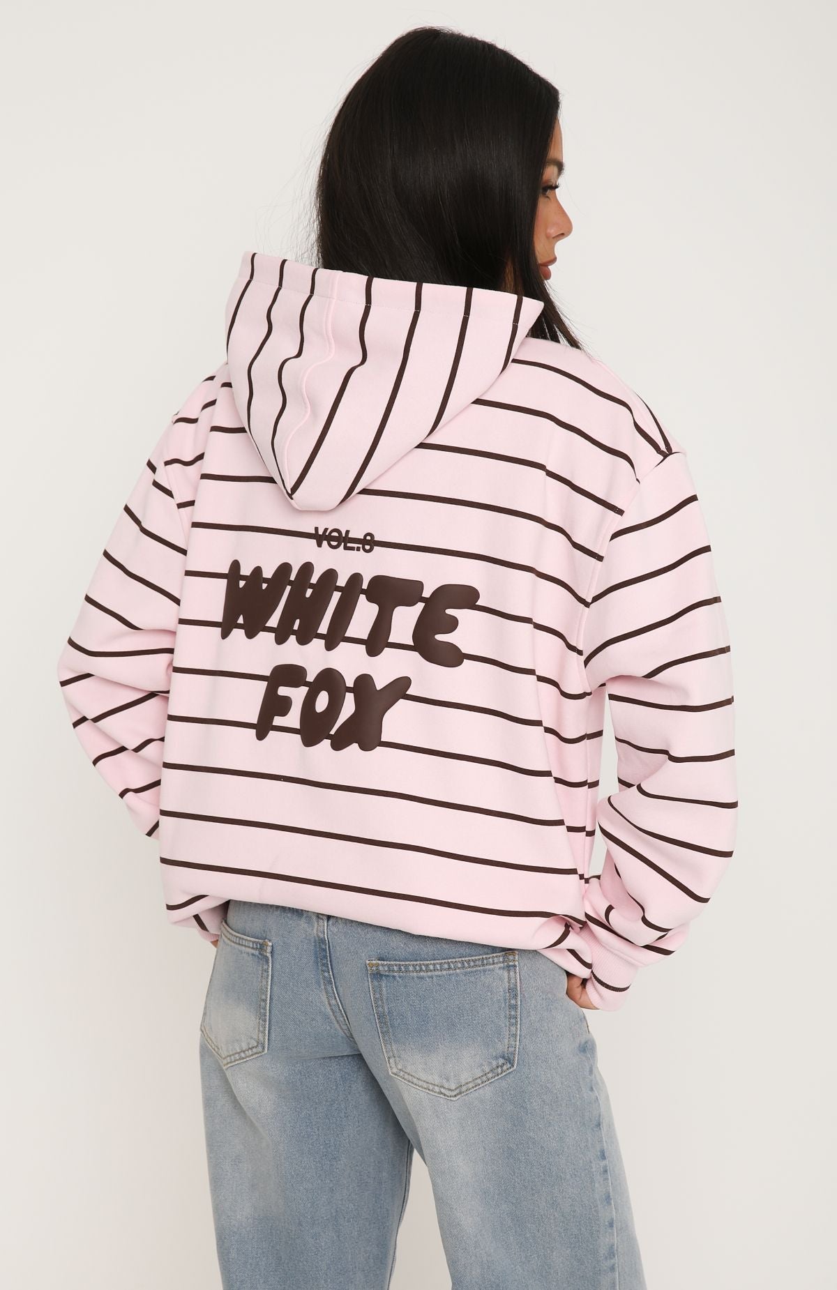 Offstage Striped Oversized Hoodie Posy/Chocolate Stripe