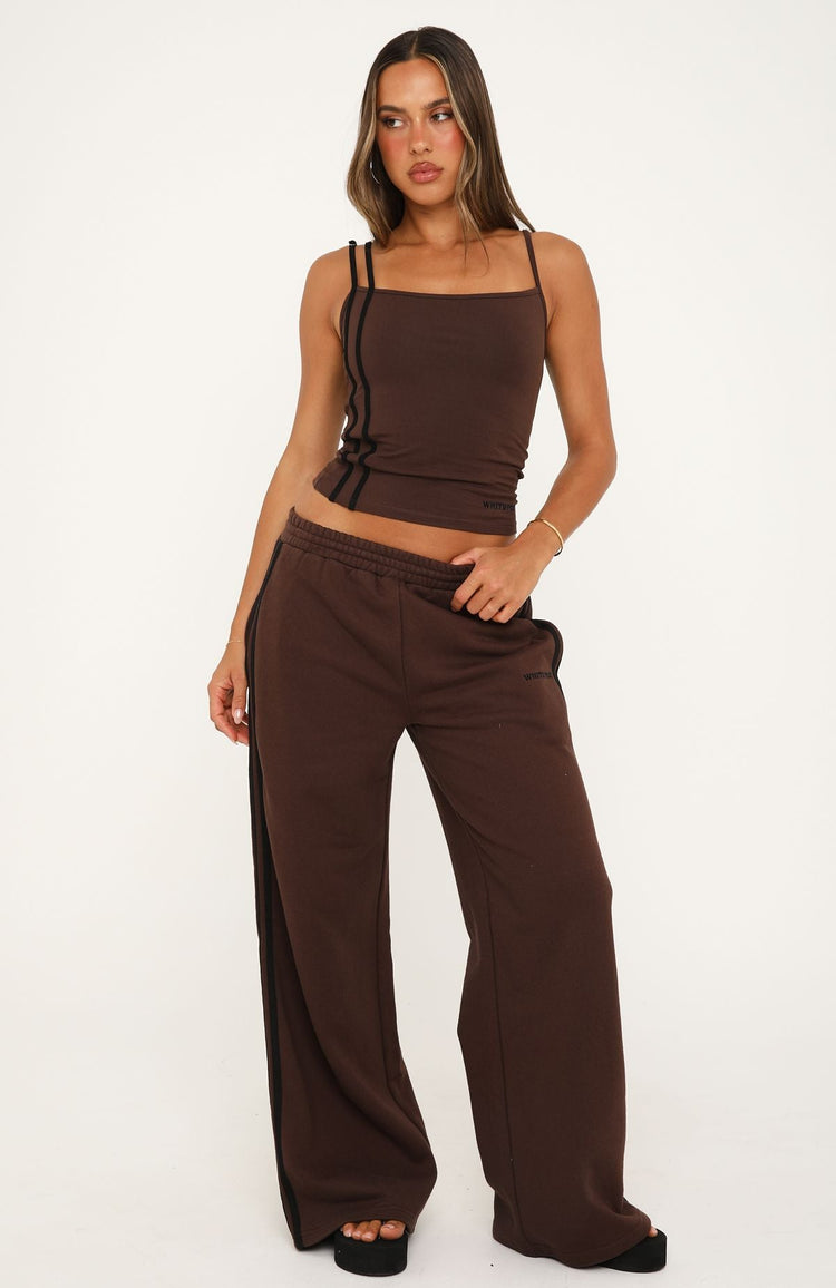 Just Let Things Be Tank Top Chocolate
