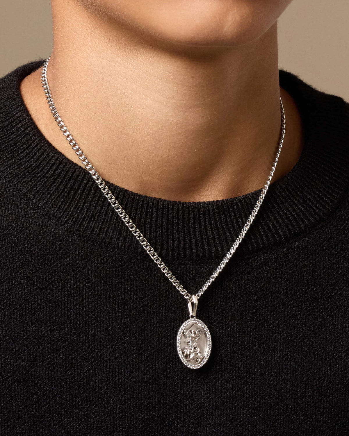 Youth Studded St. Michael Pendant