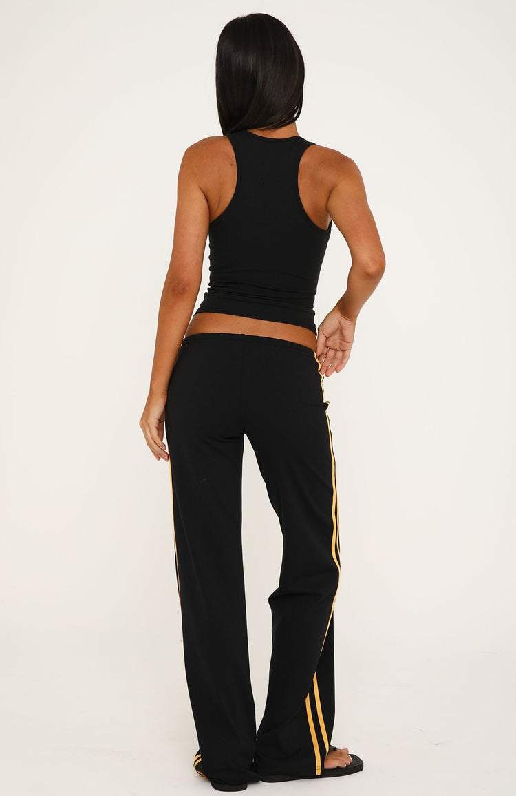 Playing It Cool Low Rise Straight Leg Pants Black