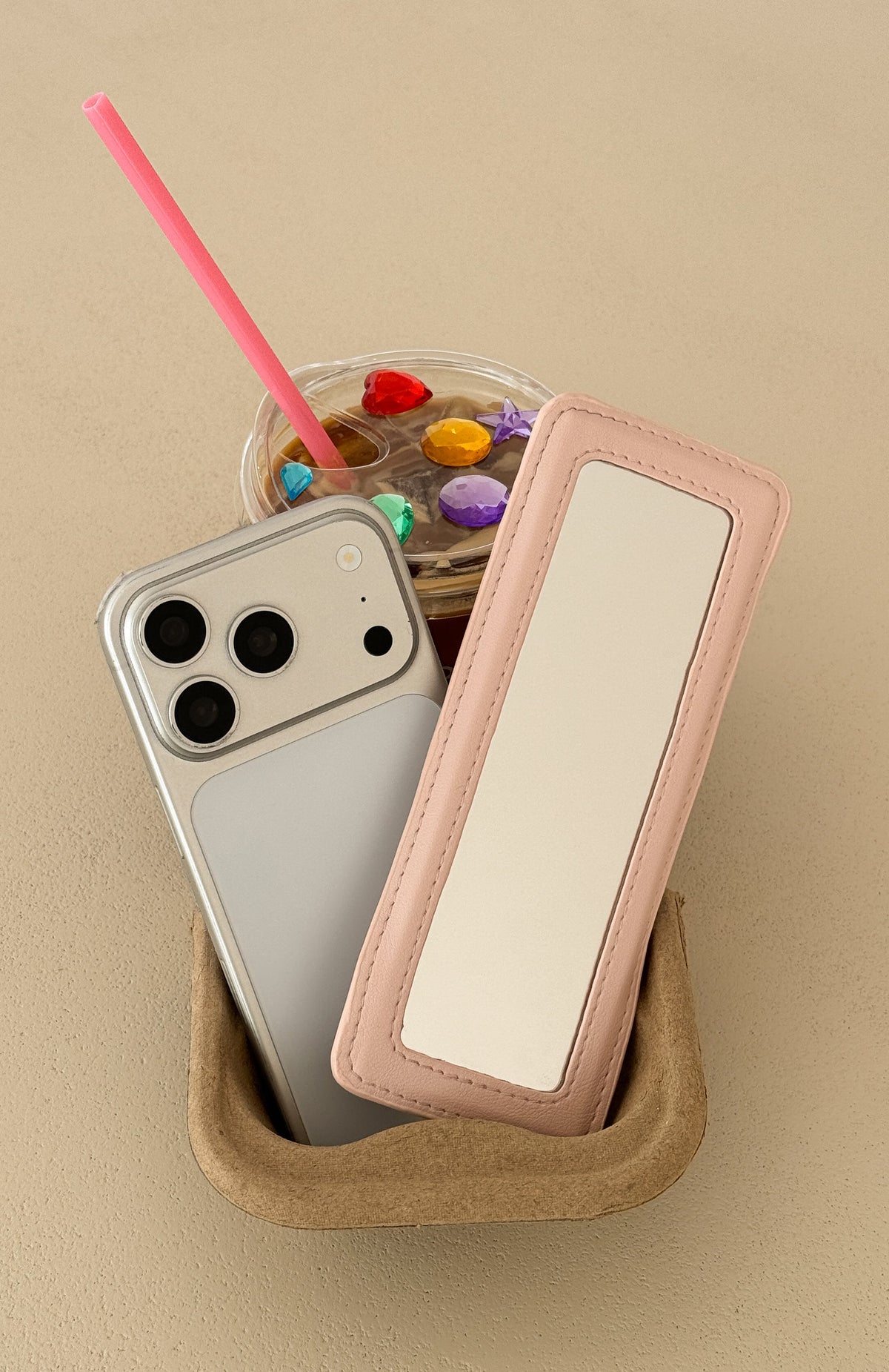 Alessia Lip Liner Case & Mirror Baby Pink
