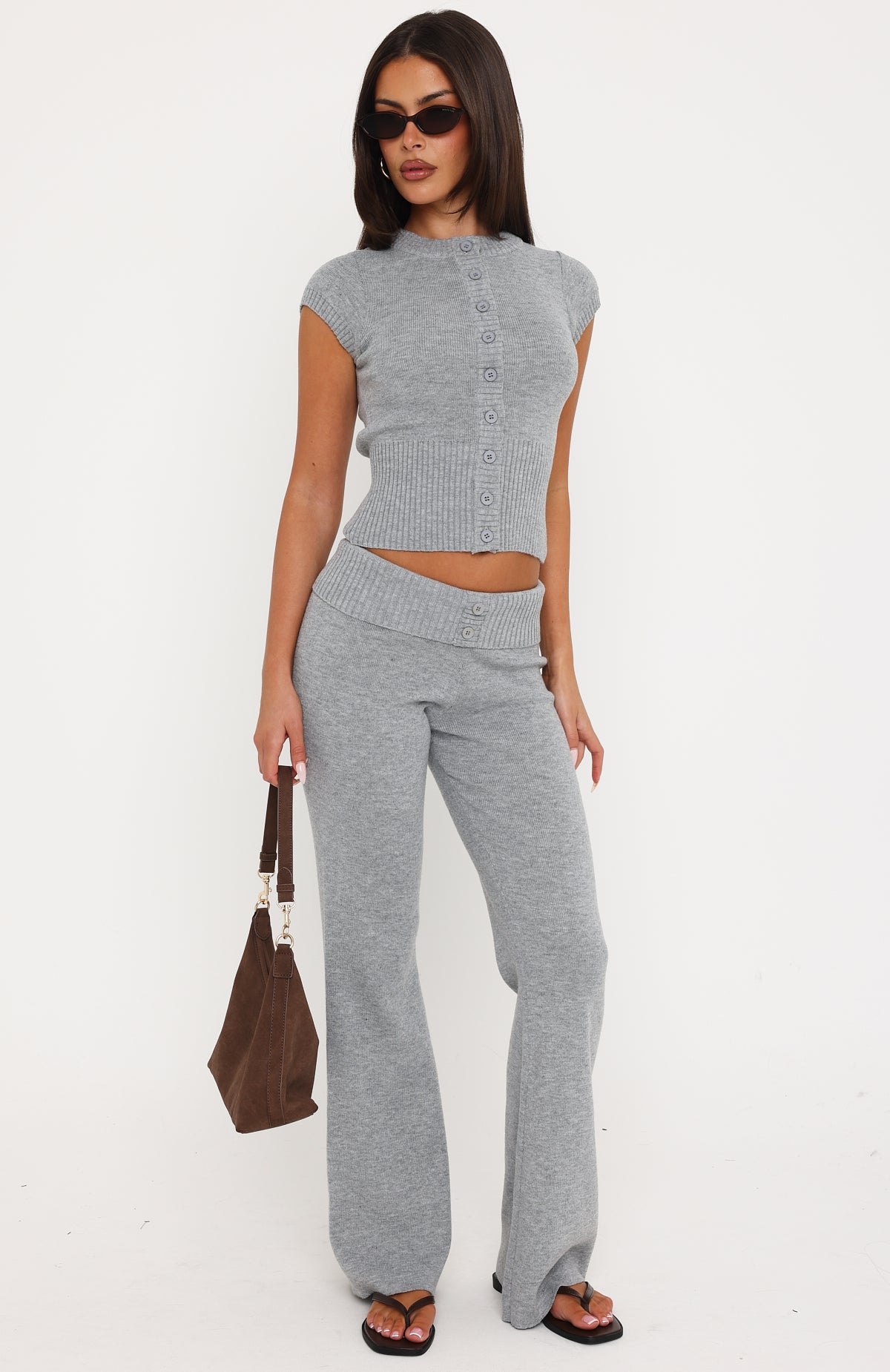 Almost Love Knit Pants Grey