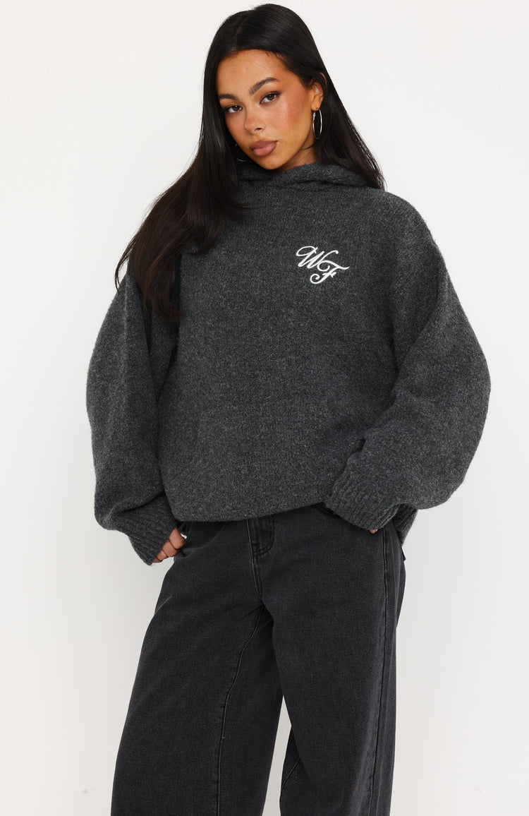 Benedita Hooded Knit Sweater Grey
