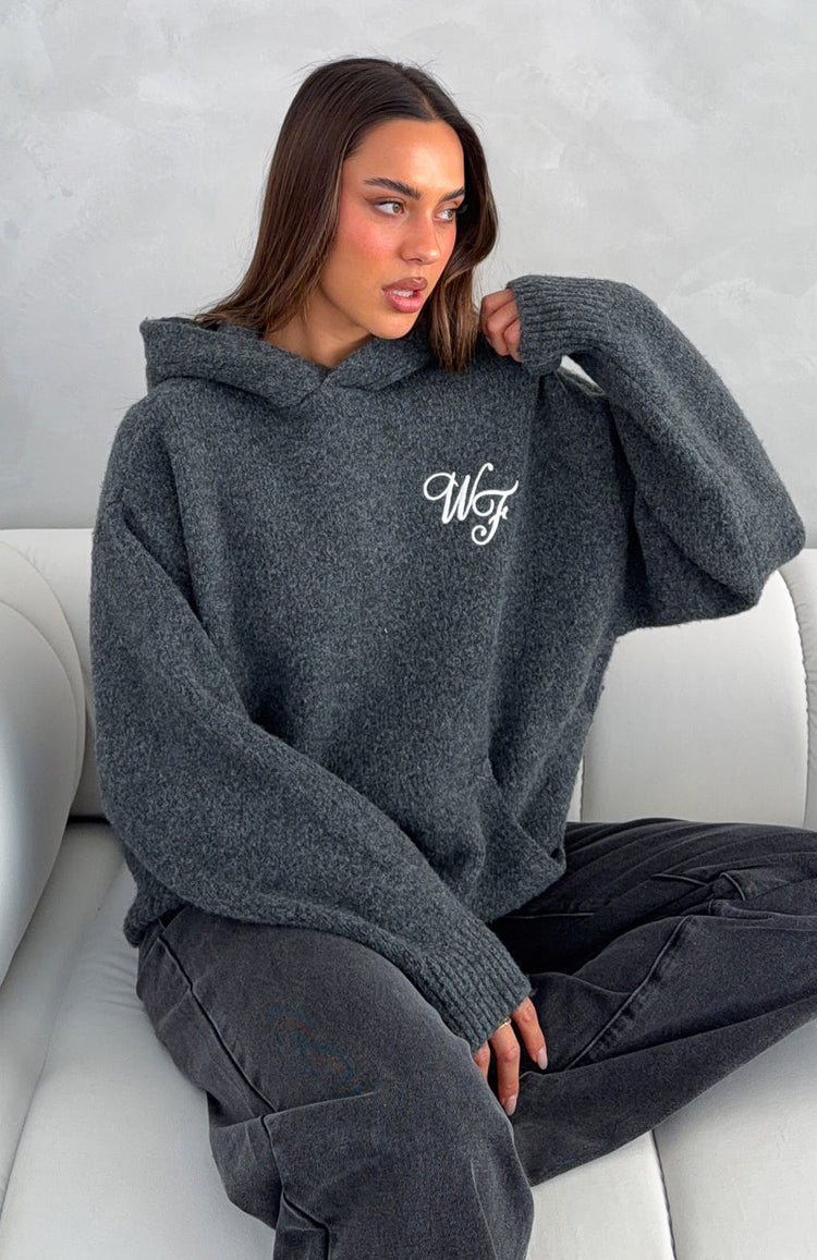 Benedita Hooded Knit Sweater Grey