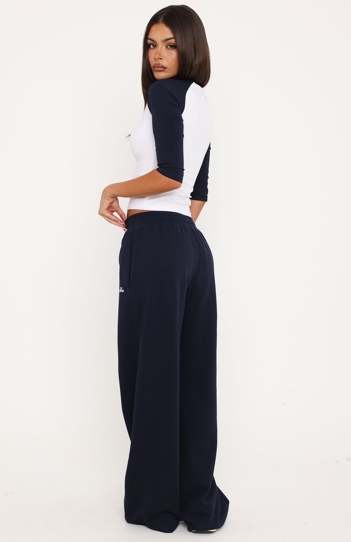 Tatiana Wide Leg Sweatpants Navy