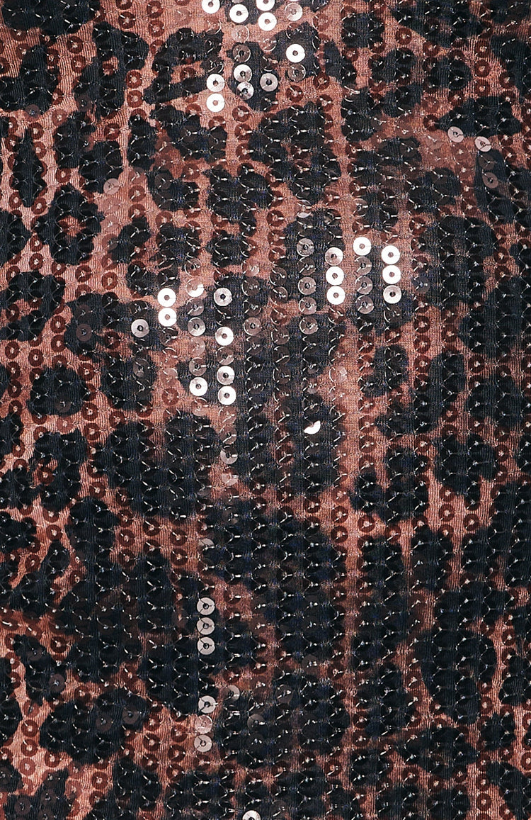 Monika Strapless Sequin Top Leopard