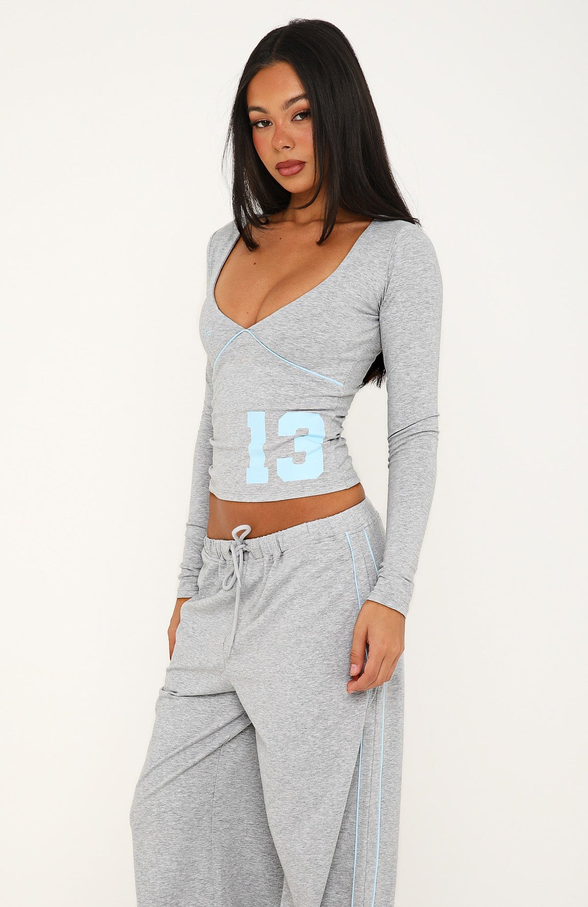 Can't Help The Feeling Long Sleeve Top Grey Marle