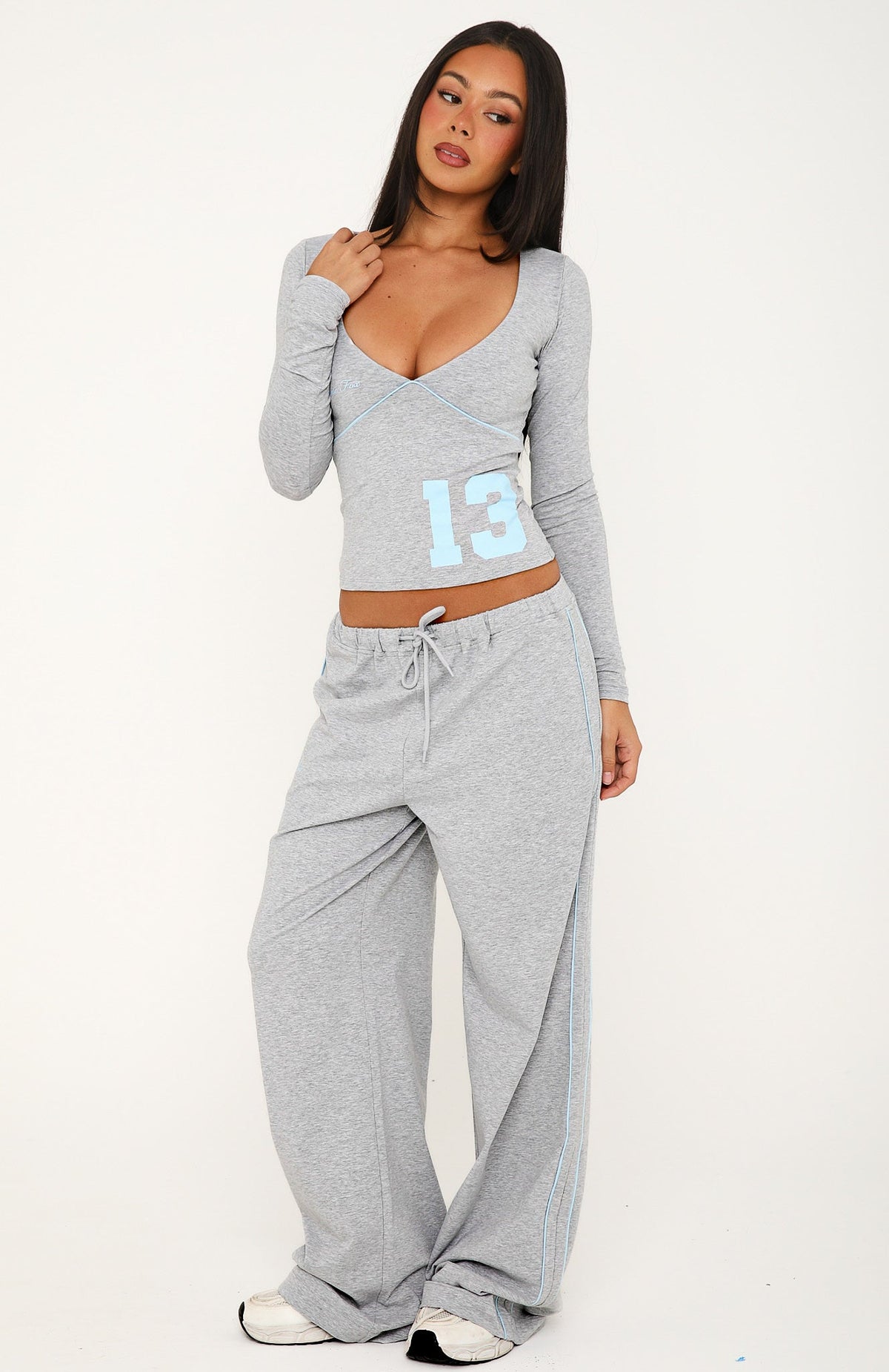 Can't Help The Feeling Long Sleeve Top Grey Marle