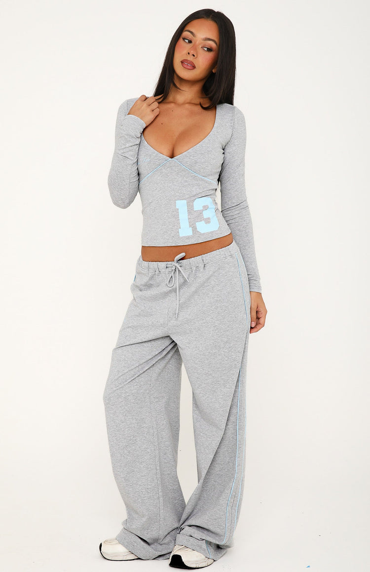 Can't Help The Feeling Long Sleeve Top Grey Marle