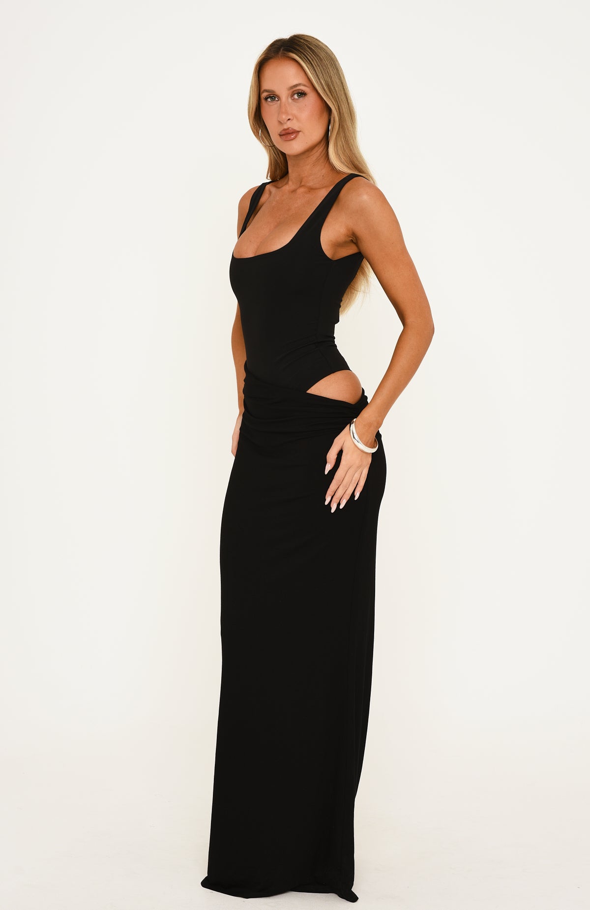 Catch My Smile Black Maxi Dress