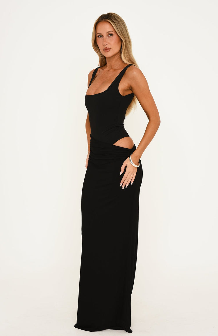 Catch My Smile Black Maxi Dress