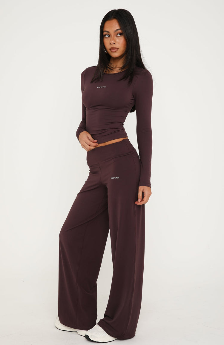 Core Strengths Wide Leg Pants Plum