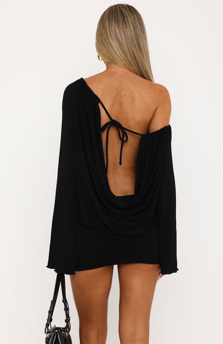 Cupid Club Long Sleeve Mini Dress Black