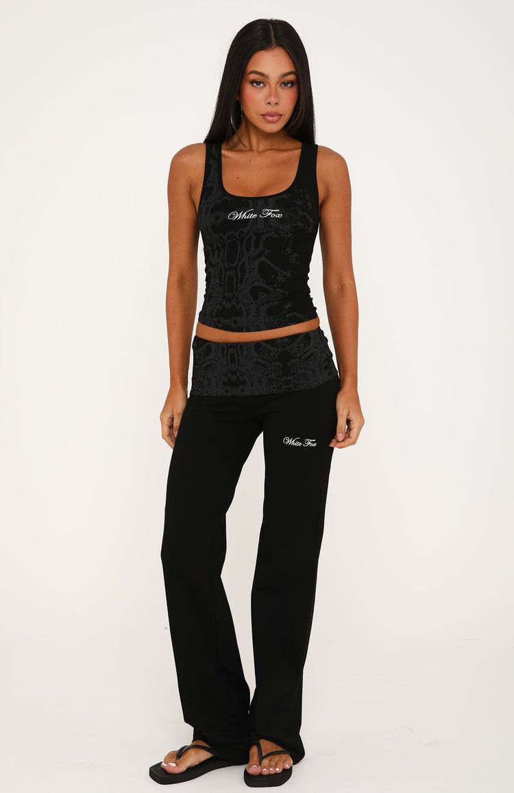 Driving Me Crazy Fold Over Pants Black