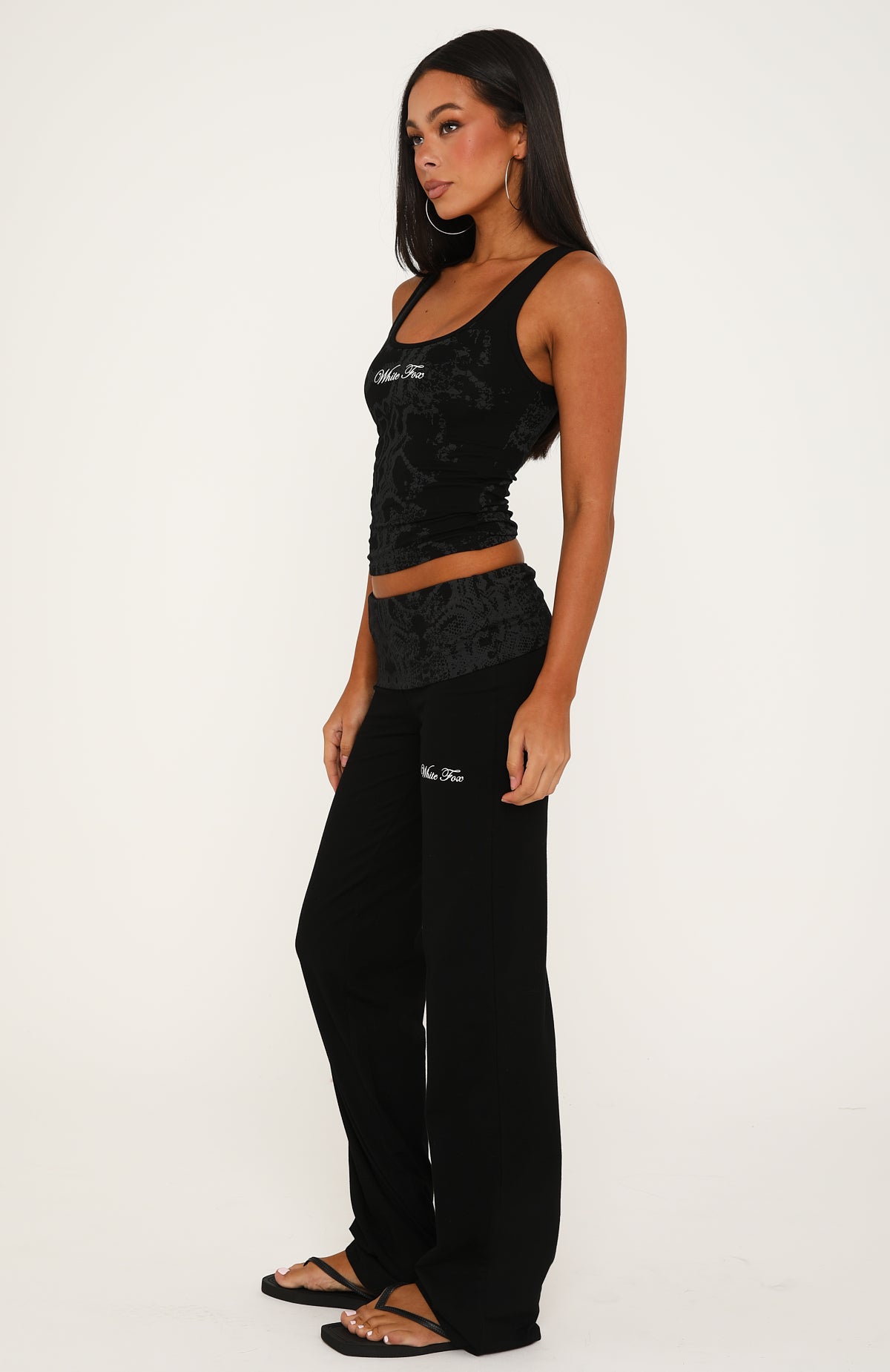 Driving Me Crazy Fold Over Pants Black