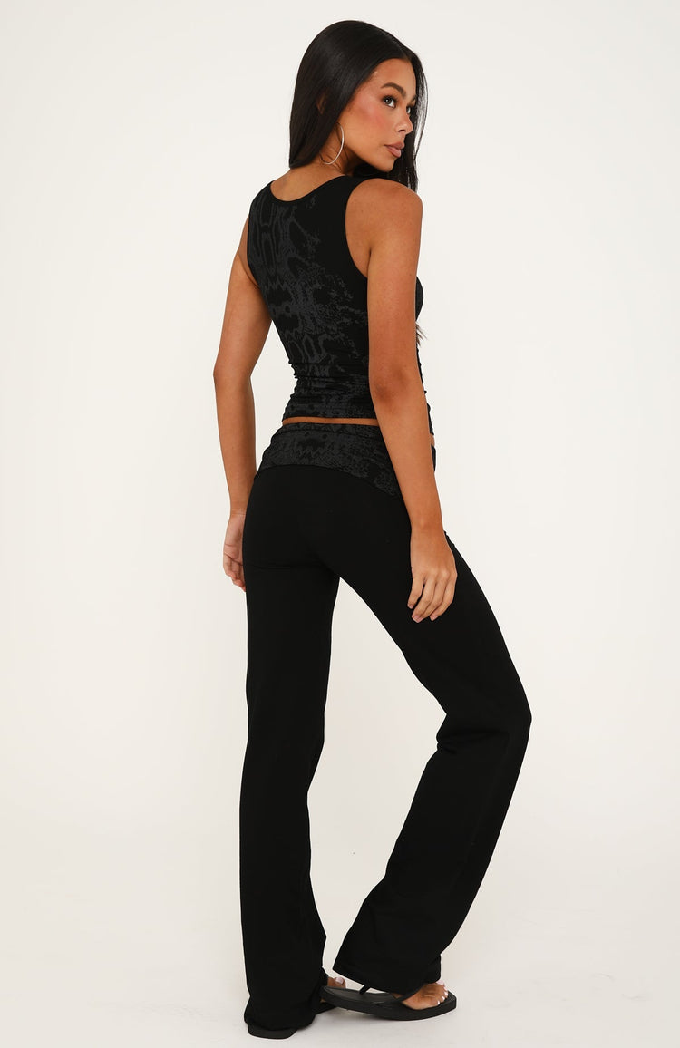 Driving Me Crazy Fold Over Pants Black