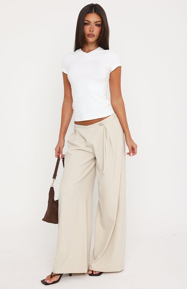 Embrace Change Tailored Wide Leg Pants Cream