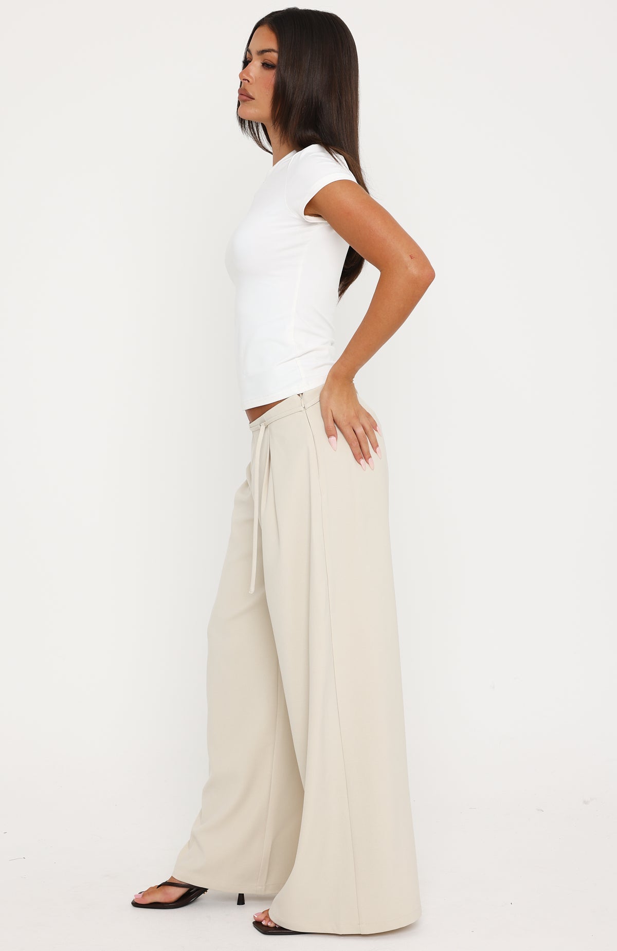 Embrace Change Tailored Wide Leg Pants Cream