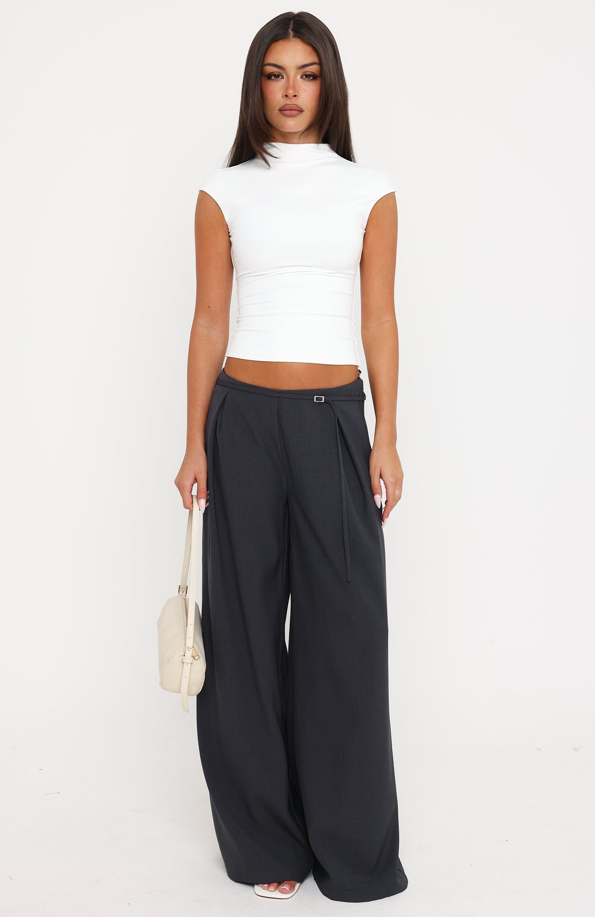 Embrace Change Tailored Wide Leg Pants Charcoal