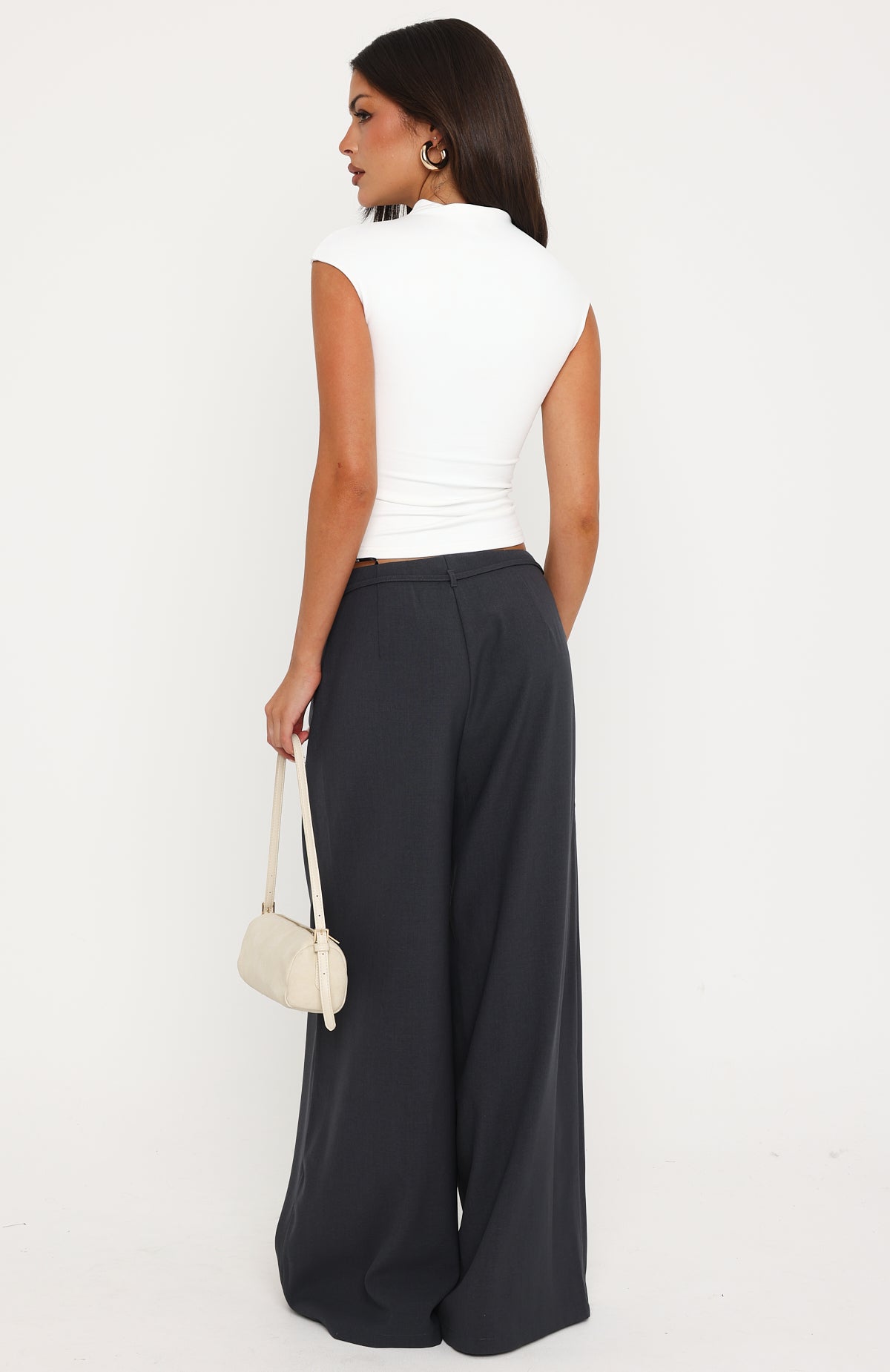 Embrace Change Tailored Wide Leg Pants Charcoal