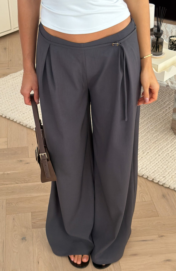 Embrace Change Tailored Wide Leg Pants Charcoal