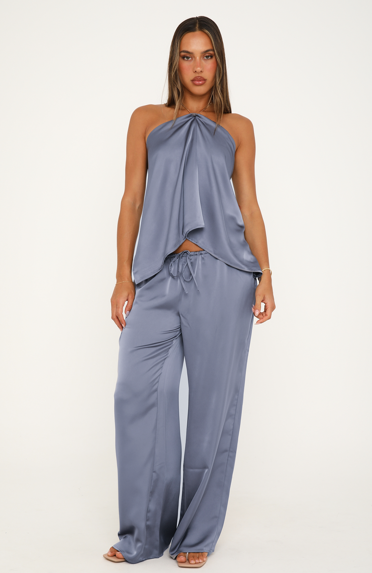 Fallen Grace Satin Top Charcoal